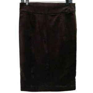 Chelsea & Theodore Dark Brown Corduroy Straight Skirt Fully Lined Sz 4 Classic